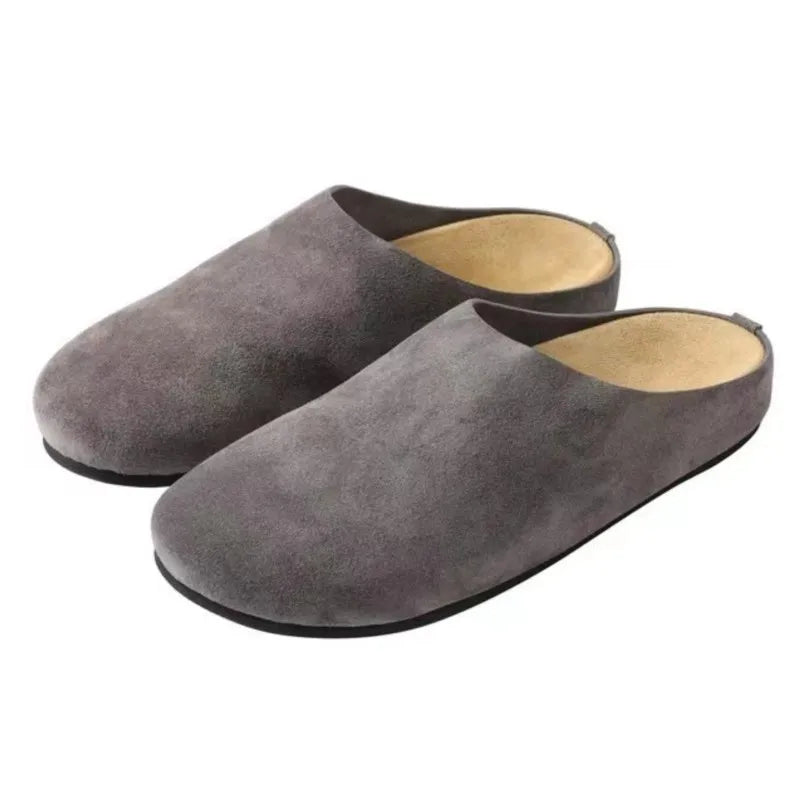Evshine Women's Cow Suede Clogs with Arch Support Comfort Cork Footbed Mules Men Fashion Potato Shoes Genuine Cork Clogs Slipper