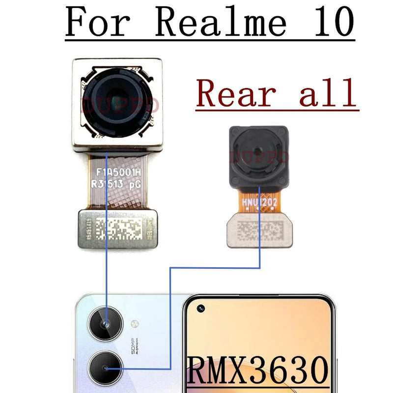 Original Front Facing Selfie Camera For Realme 10 RMX3630 Backside Big Main Rear View Back Camera Flex Cable Mobile Replacement