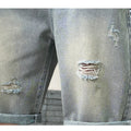 Kids Boys Graffiti Drawing Denim Shorts Elegant Children Casual Ripped Short Jeans Capris Pants 5 6 7 8 9 10 11 12 13 14 Year