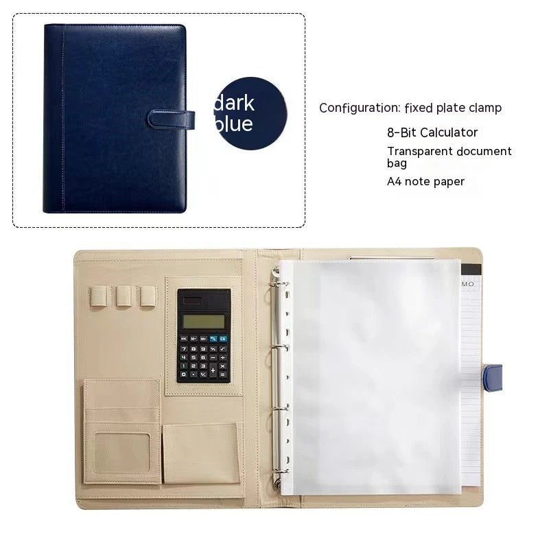 PU Leather Notebook Binder A4 Paper Budget Envelope Expanding File Folder Document Material Chic Loose Leaf Ring Office