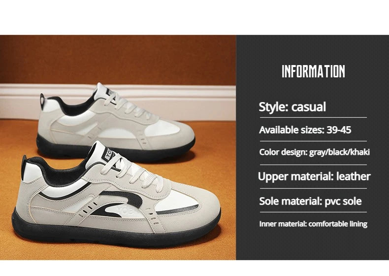 Men's Casual Sports Shoes with Low Heel Round Toe Soft Sole Multi-color Design Fashionable Large Size Walking Board Shoes