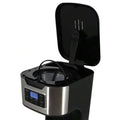 12-Cup Programmable Coffee Maker In Black With Stainless Steel Accents