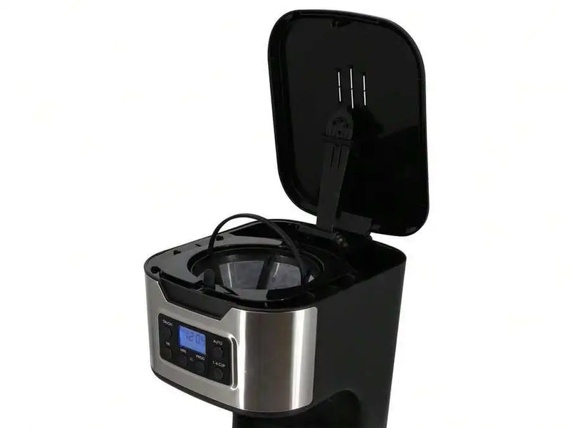 12-Cup Programmable Coffee Maker In Black With Stainless Steel Accents