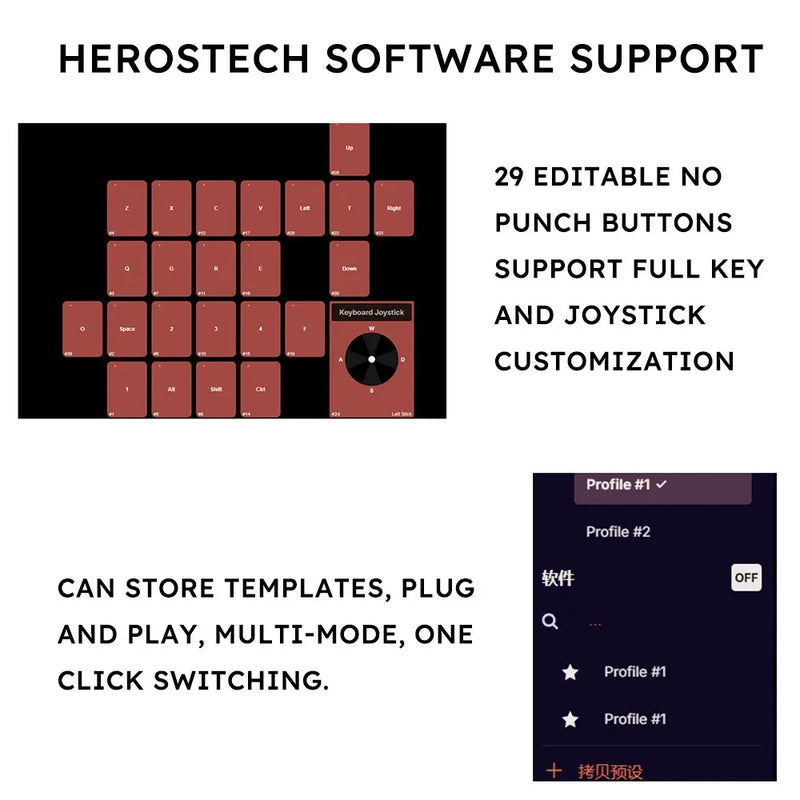GameClaw Alien One-Handed Keyboard Ergonomic Design Keyboard Supports Customizable Joystick Buttons One-Handed Gaming Keyboard