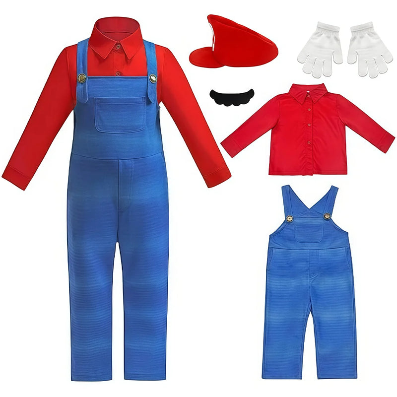 Anime Luigi Bros Game Cosplay Costume Boys Shirt Overall - View 8 | SAMAG