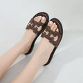 Women's slippers Roman flat heel non-slip elegant slimming look, breathable versatile flat bottom sandals shoes Summer