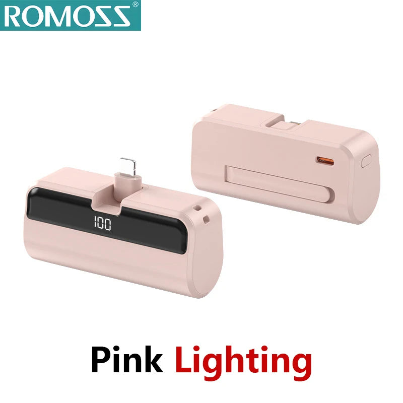 ROMOSS 500000mAh Capsule Power Bank Portable Large Capacity Super Fast Charging Mini External Battery for iPhone Huawei Samsung