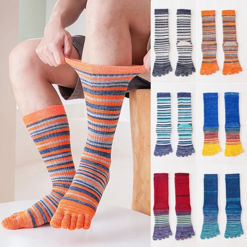 Pairs Man Toe Socks Long Plus Large Size Cotton Colorful | SAMAG