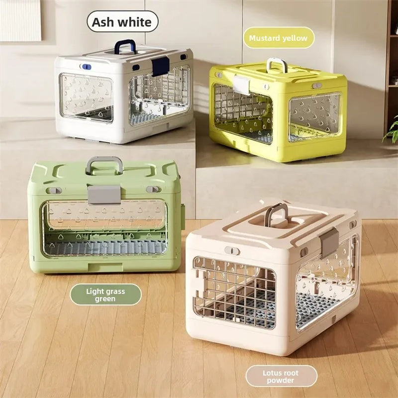 Pet Supplies Portable Pet Air Bag Folding Dog Suitcase Out Car Carrying Large Capacity Cat Checked Transparent Box