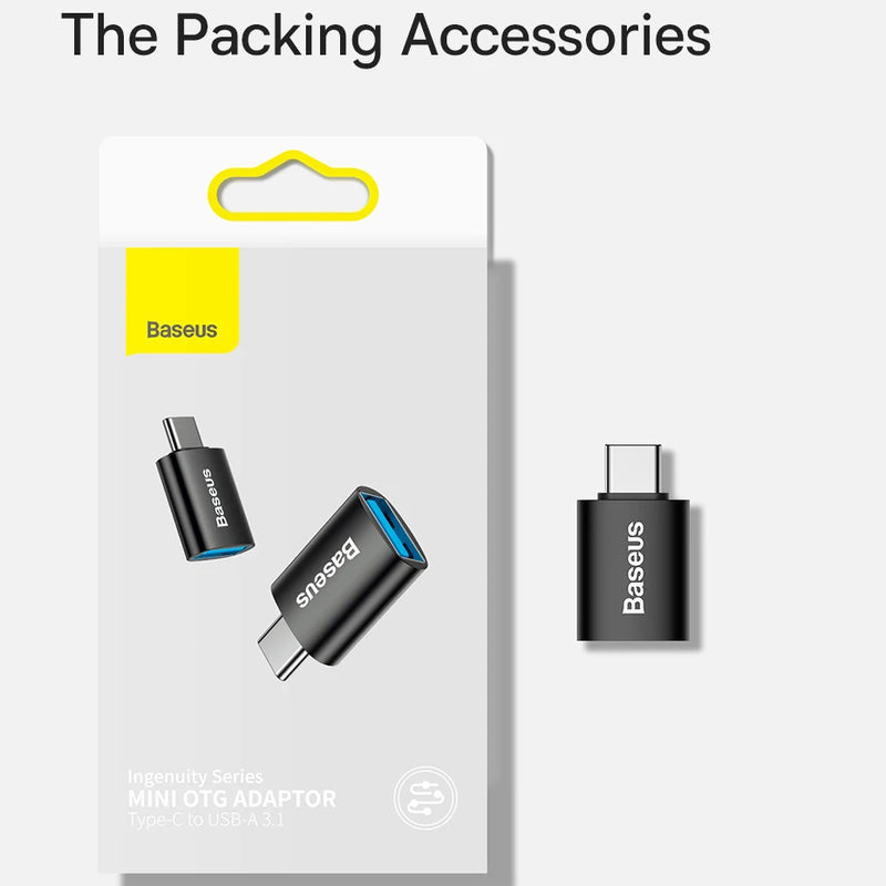 Baseus USB 3.1 OTG Adapter USB Type C to USB Female Converter For Macbook Pro Air Samsung S22 Xiaomi USB-C USBC OTG Connector