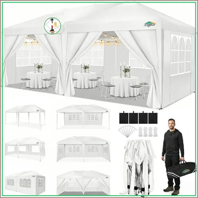 10x20 Pop Up Canopy Tent Instant Shelter with 6 Sidewalls | SAMAG