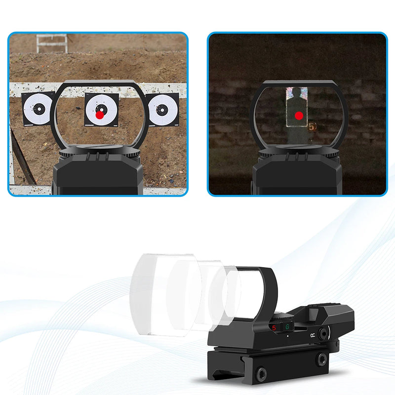 Hot 20mm Rail Riflescope Hunting Optics Holographic Red Dot Sight Reflex 4 Reticle Scope Collimator Sight