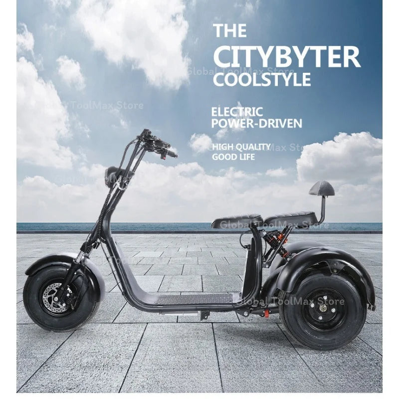 Shaft Drive Three-wheeled Electric Vehicle Lithium Battery 1000W Scooter City Small 48V