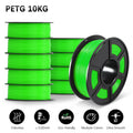 SUNLU PETG 3D Filament 1KG Biodegradable 1.75MM 10Rolls Bright Color Good Toughness Excellent Acid Alkali Weather Resistance