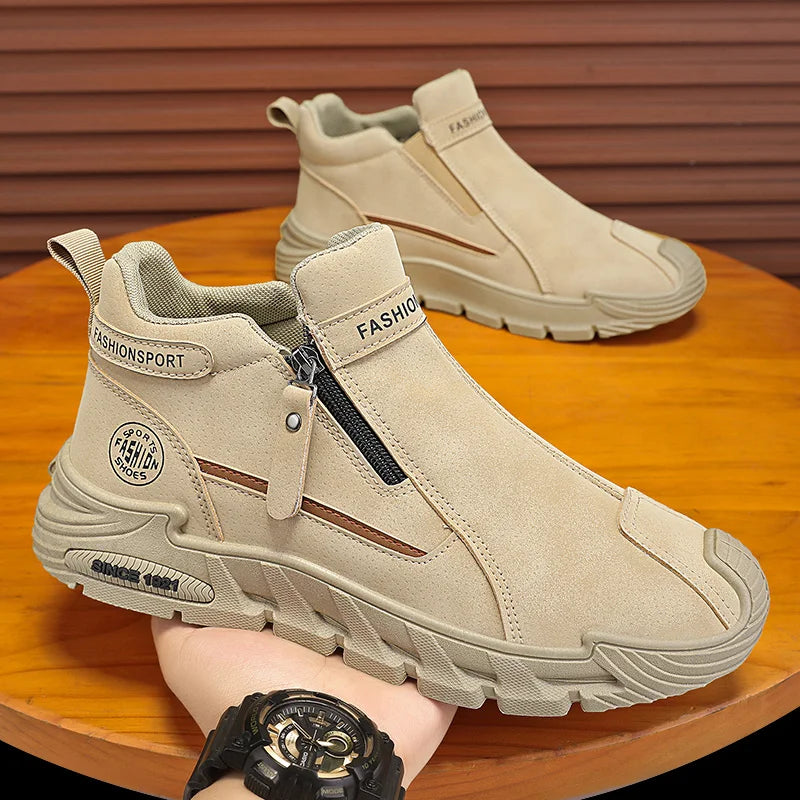 Men's Casual Sports Outdoor Hiking Shoes Trendy Fashion Street Comfortable Breathable Mesh Upper Durable Rubber Sole