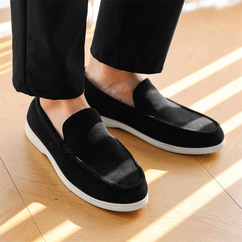 Men's Casual Shoes Cow Suede Genuine Leather Men Classic British Style Loafers Moccasins Mens Light Comfortable Driving Flats