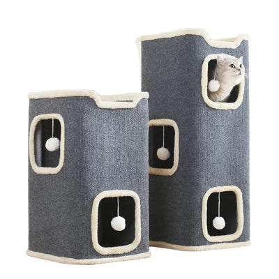 Indoor Cat Bed Cat Cave Bed Winter Warm Cute Cat Condo Hideaway Hut Modern Furniture for Multi Pets Washable