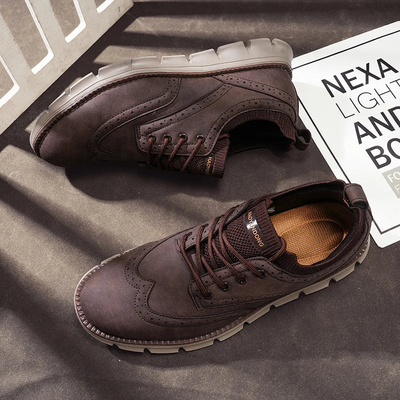 Men’s Business Casual Oxford Sneakers – Lightweight Lace-Up Dress Shoes for Work, Travel & Daily Commute