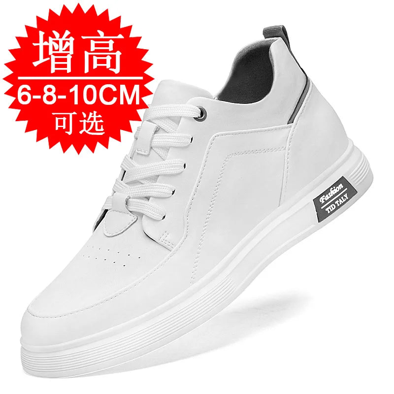 New Stylish Elevator Shoes 8cm Invisible Men's Hidden Heel 6cm Lightweight and Trendy Lace-up Sneakers Fashion Casual Wear