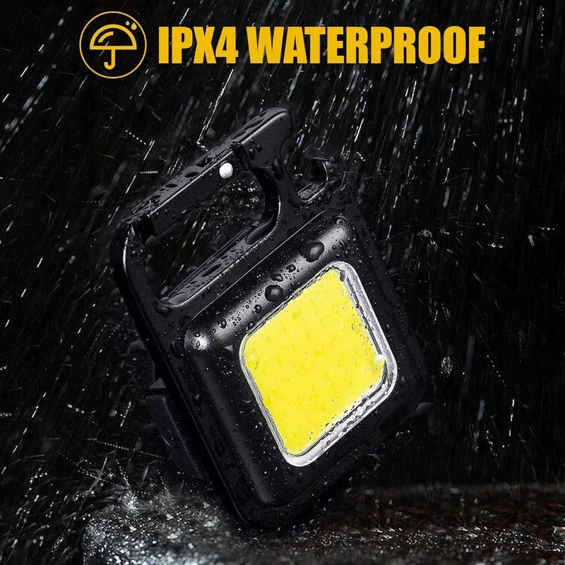 Mini Keychain Flashlight Super Bright Work Light Portable Pocket Torch Rechargeable Outdoor Waterproof Camping Small Key Light