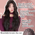 Synthetic Lace Frontal Wig Long Curly Hair Women Wig with Bangs Black  Lolita Cosplay Braided Wigs xiyue