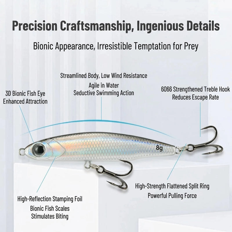 Flutter Sinking Hard Bait Micro Lure Pencil Long Cast | SAMAG