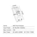 Tuya WiFi Smart Switch Breaker Wireless Light Switch Voice Control Timer APP Smart Life Work With Alexa Google Home 110V 220V