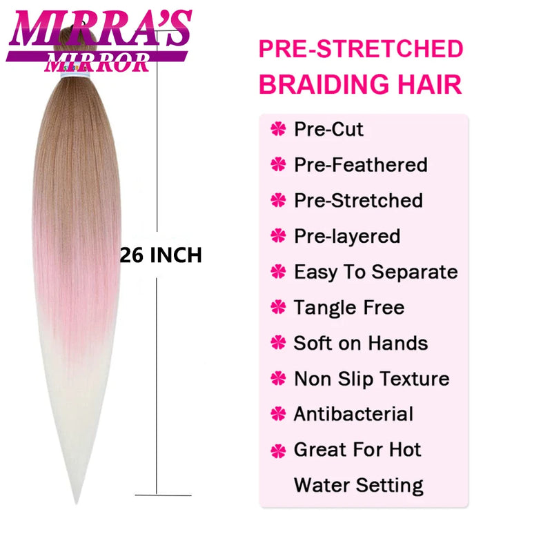 Purple Braiding Hair Extensions Pre Stretched Soft Yaki Synthetic Jumbo Braids DIY Ponytail Braid Pink Grey Orange Red Blue Hair