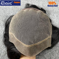 Natural Black Color 150% Density  Breathable Lace in the Center with Knotted Pu around Human Hair Wigs For Women Long Women Wig