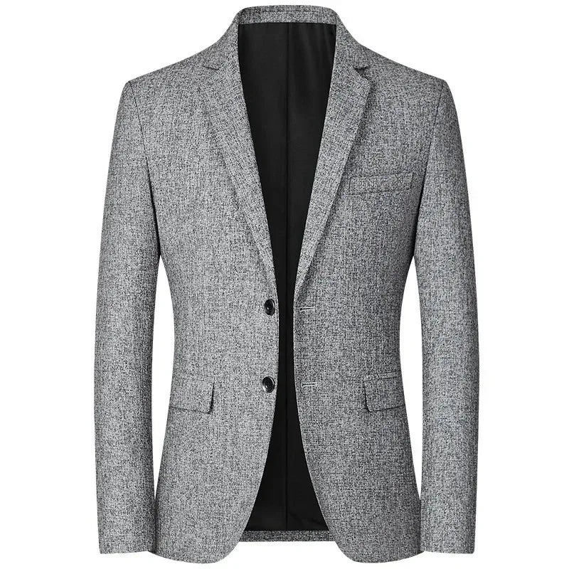 Brand Spring Autumn Men Tweed Blazer Two Buttons Notched | SAMAG