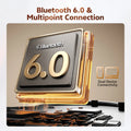 QCY CT06 Clip On Earbuds Crossky C50 Open Ear Wireless Bluetooth 6.0 Headphones with 4 Mic 35H Earbuds Comfortable for Running