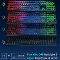 Wireless Keyboard and Mouse Combo RGB Backlit, Rechargeable Light Up Letters, Full-Size, Ergonomic, Sleep Mode, 2.4GHz