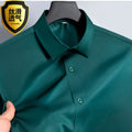 Summer shirt, men's white glossy non ironing wrinkle | SAMAG