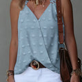 Women's V Neck Swiss Dot Camisole Tank Top Lace Trim Loose Top Casual Tank Top Spring Summer Chic Tank Top Daily Lightweight Top