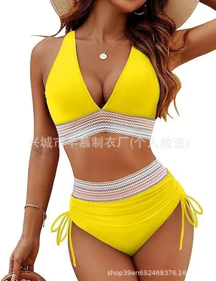Women's Sleeveless High Waist Halter Neck Bikini | SAMAG