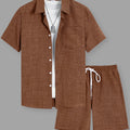 Summer Men's Cotton Linen Texture Lapel Short Sleeve | SAMAG