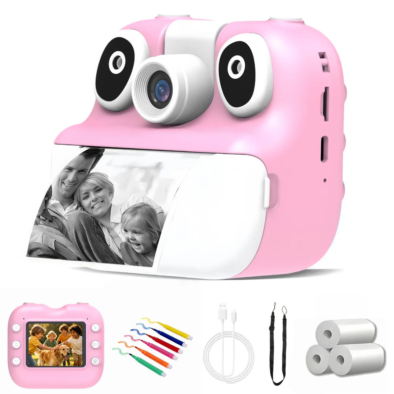 Digital Children Camera Mini Portable Thermal Printer Record Video HD Photography Instant Print Photo Educational Birthday Gifts