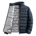 Graphene Self-heating Parka Jackets Men Solid Windproof Cotton Down Jackets Man Stand Collar Parkas Winter Padded Down Coat Male