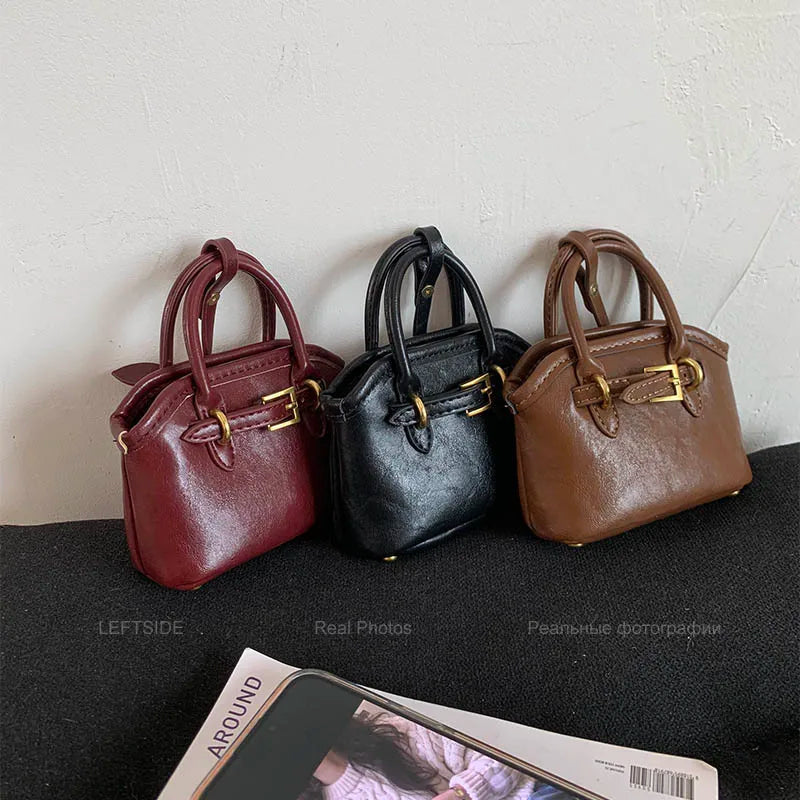 LEFTSIDE Big PU Leather Short Handle Shoulder Bag for Women 2025 Winter Luxury Tote Bag Lady Designer Retro Handbags and Purses