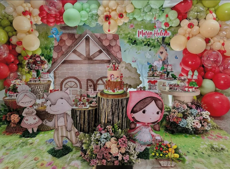 Cutouts Foam Board Kt Board Little Red Riding Hood Backdrop Photo Props Background Baby Shower Prop Birthday Party Decor