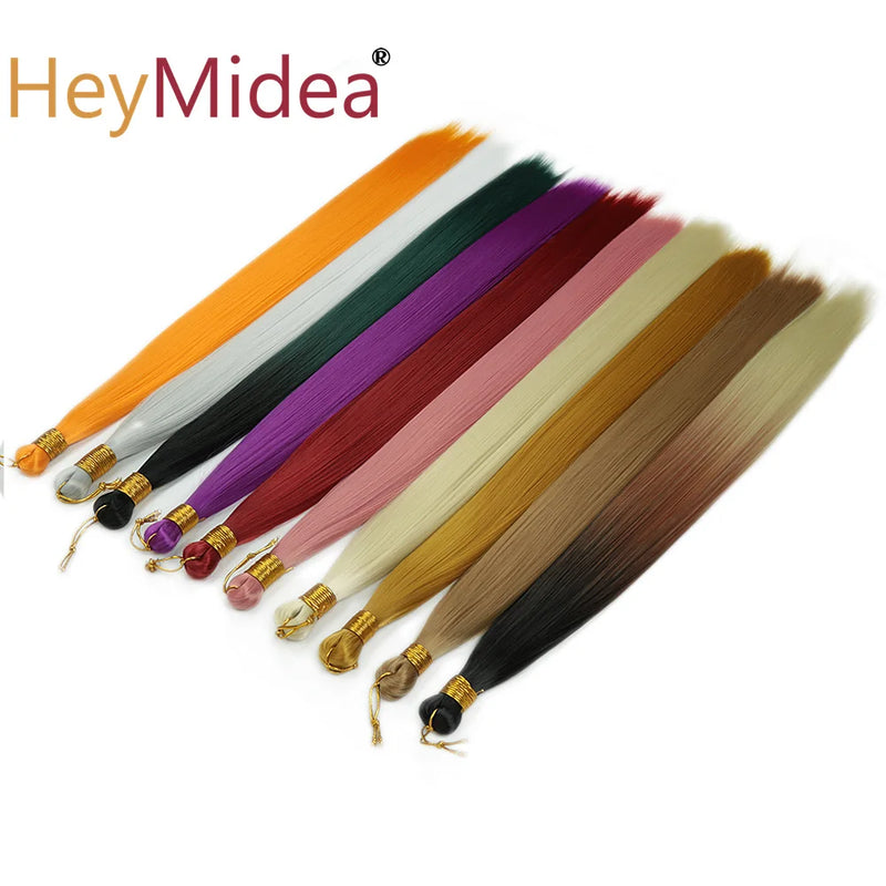 22-28Inch Straight Pony Hair Bundles Crochet Braids Hair Silky Colorful Synthetic Braiding Hair Ombre Synthetic Hair For Women