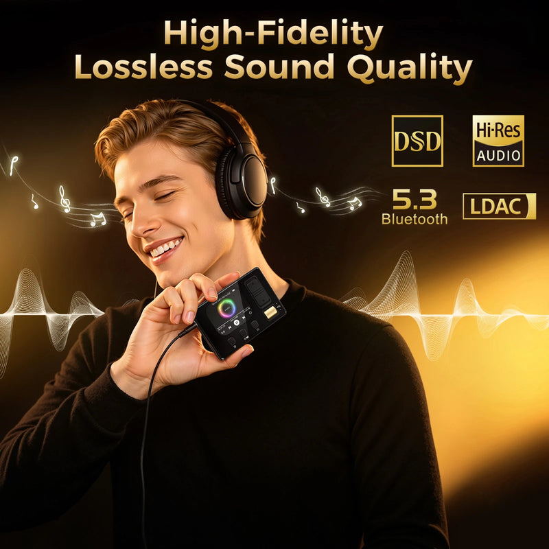 Bluetooth 5.3 MP3 Player | Diofox HiFi Lossless Audio,32GB,6 EQ,FM Radio,TF Card 128GB Max,Portable Player