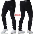 Mbroidery Skinny Ripped Jeans Men Cotton Stretchy Hole | SAMAG