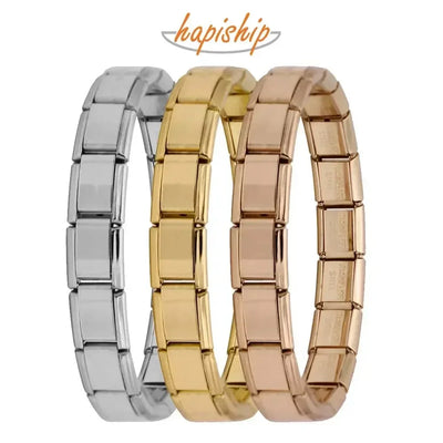 Hapiship New Women's Jewelry 9mm Width Itanlian Elastic Charm Bracelet Fashion Stainless Steel Bangle ST | SAMAG