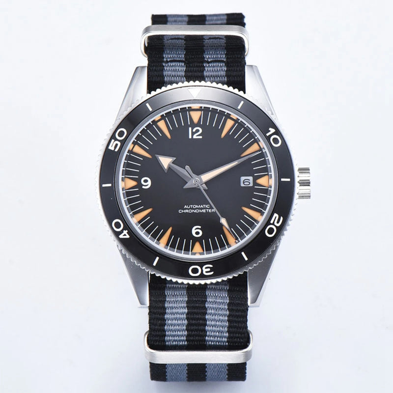 Custom Logo NH35 Movement Watch 10bars Mens 41mm Sapphire Ceramic Bezel Male Mechanical Clock Diver Sports Automatic Wristwatch