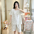 Women's Summer Thin Pajama Set, Short‑Sleeve | SAMAG
