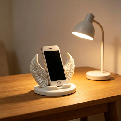 3D Printed Angel Wings Phone Holder, Stable Desktop Stand | SAMAG