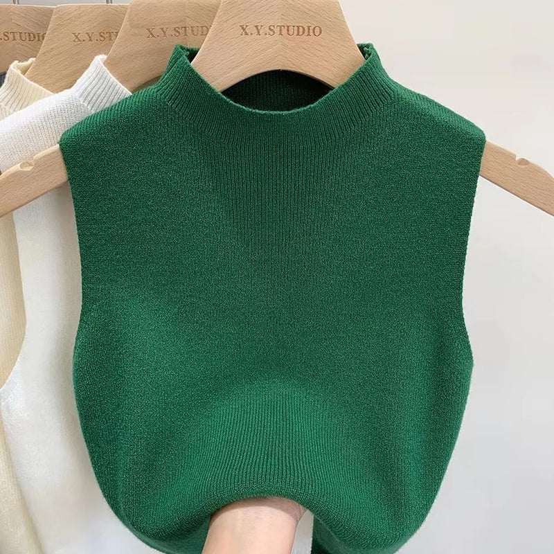 Women Knitted Tank Top Summer Fall Slim Sweater Short - View 9 | SAMAG