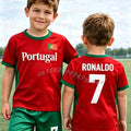 26 Boys Ronaldo No.7 Football Jersey Tee Shorts Set Women | SAMAG
