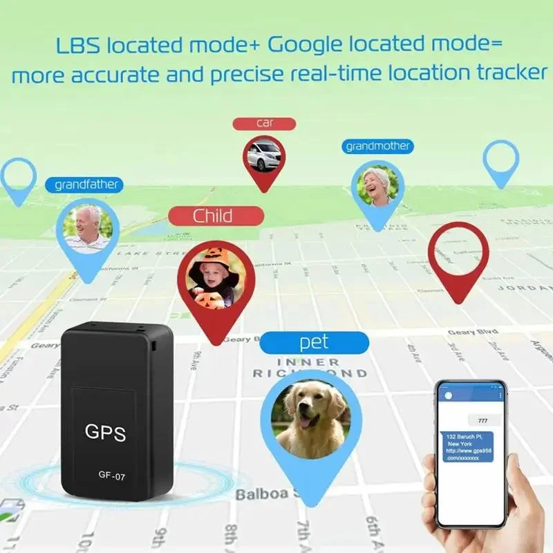 Mini Magnetic GF-07 GPS CarTracker Real Time Tracking Anti Mount SIM Message Positioner Real-time Vehicle Locator Pet Tracker